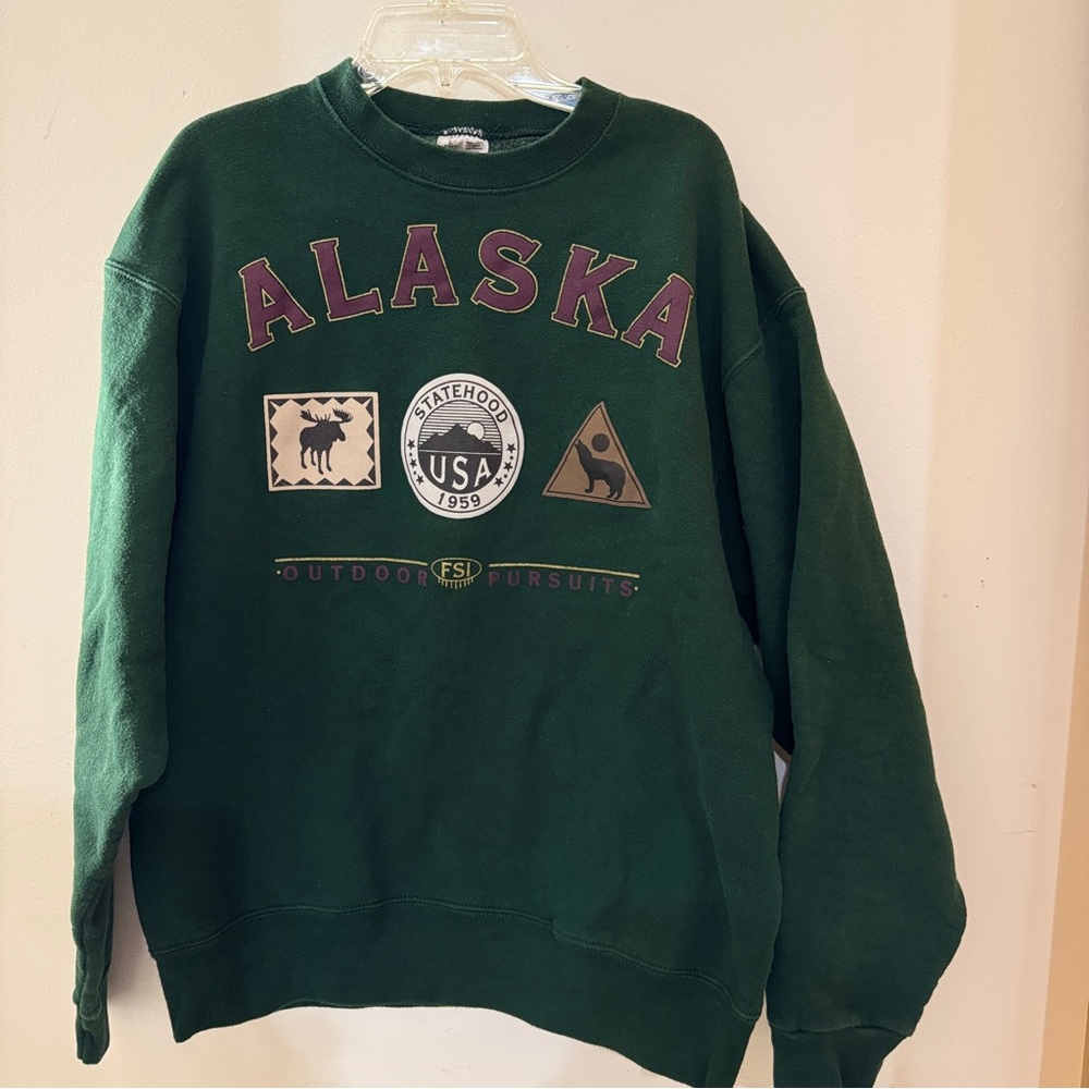 Vintage 90s Alaska crewneck sweater heavy cotton